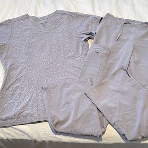 Jockey Lilac-Gray Scrub Top and Pants Set